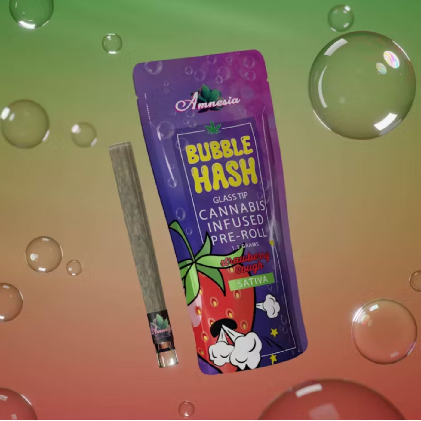 Photograph of product: Amnesia - Strawberry Cough 1.3g Bubble au chocolat PR