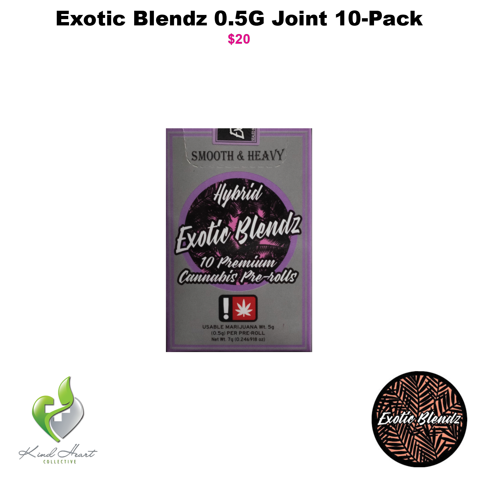 Photograph of product: Hybrid 0.5G Pre-Roll 10-Pack, Exotic Blendz (Taxes Included)