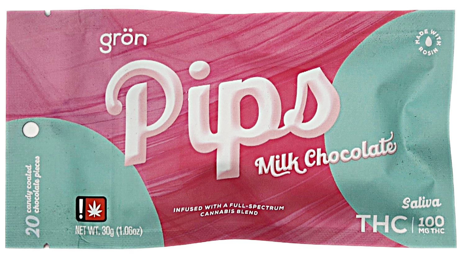 Photograph of product: Gron- 100mg Milk Chocolate 20pk Pips