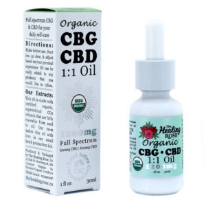 Photograph of product: The Healing Rose - CBD Oil - 1200mg CBG+CBD 1:1  Oil (Full Spectrum)