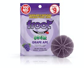 Photograph of product: Sour Grape Ape | Single 100mg Gummy