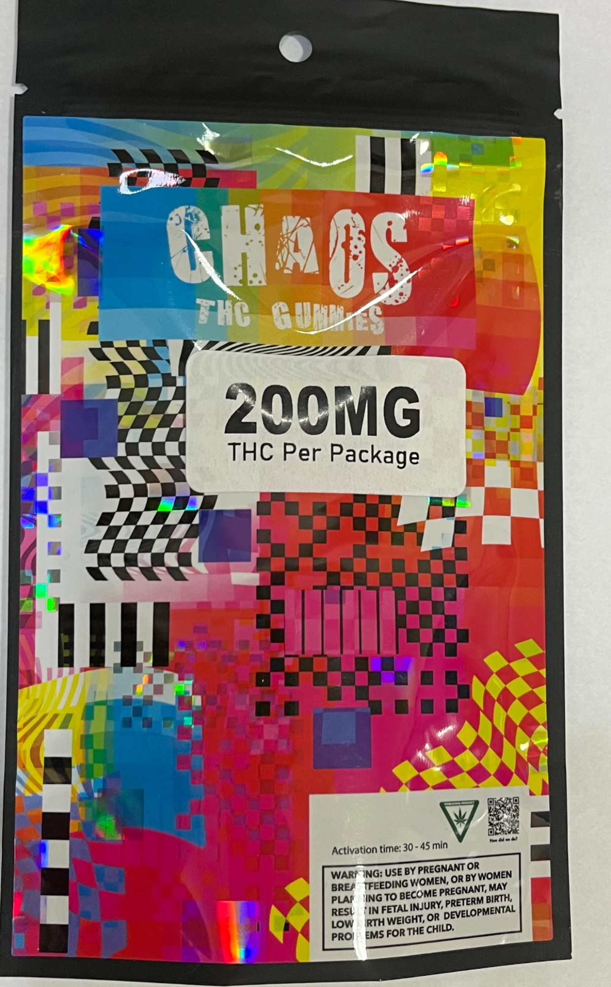 Photograph of product: CHAOS | SUPER SOUR RAZ APPLE | 200MG GUMMIES