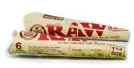 Photograph of product: RAW Organic Hemp Pre-Rolled Cones 1  Size 6pk