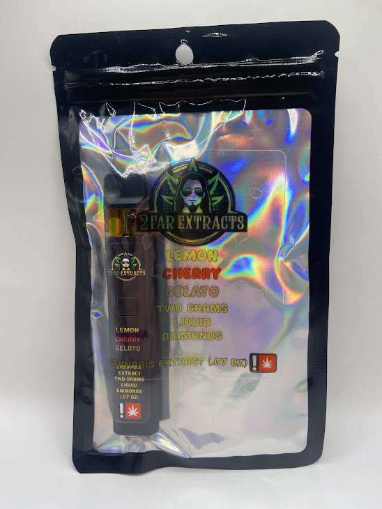 Photograph of product: 2 Far Extracts AIO Liquid Diamonds Cartridge | Oui'd | Lemon Cherry Gelato