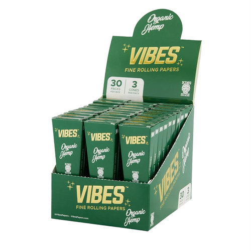 Photograph of product: Vibes - Cones - Coffin - King Size - Organic Hemp (Green)