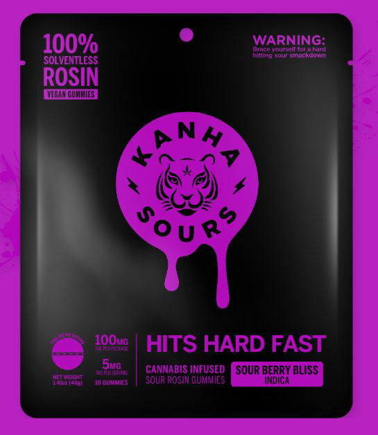 Photograph of product: Indica Sour Berry Bliss Rosin Gummies | 20 Servings