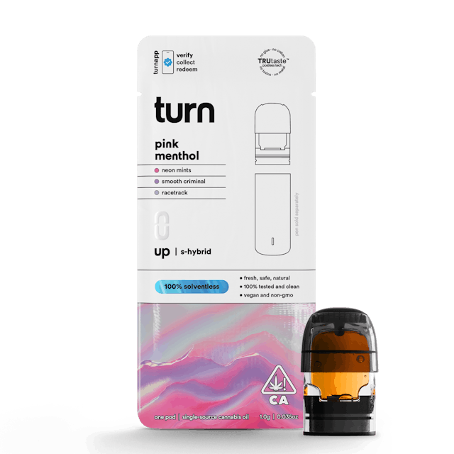 Photograph of product: pink menthol solventless 0.5g pod - 