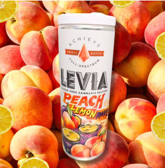 Photograph of product: Levia | Peach Lemon Rave Seltzer | Oui'd