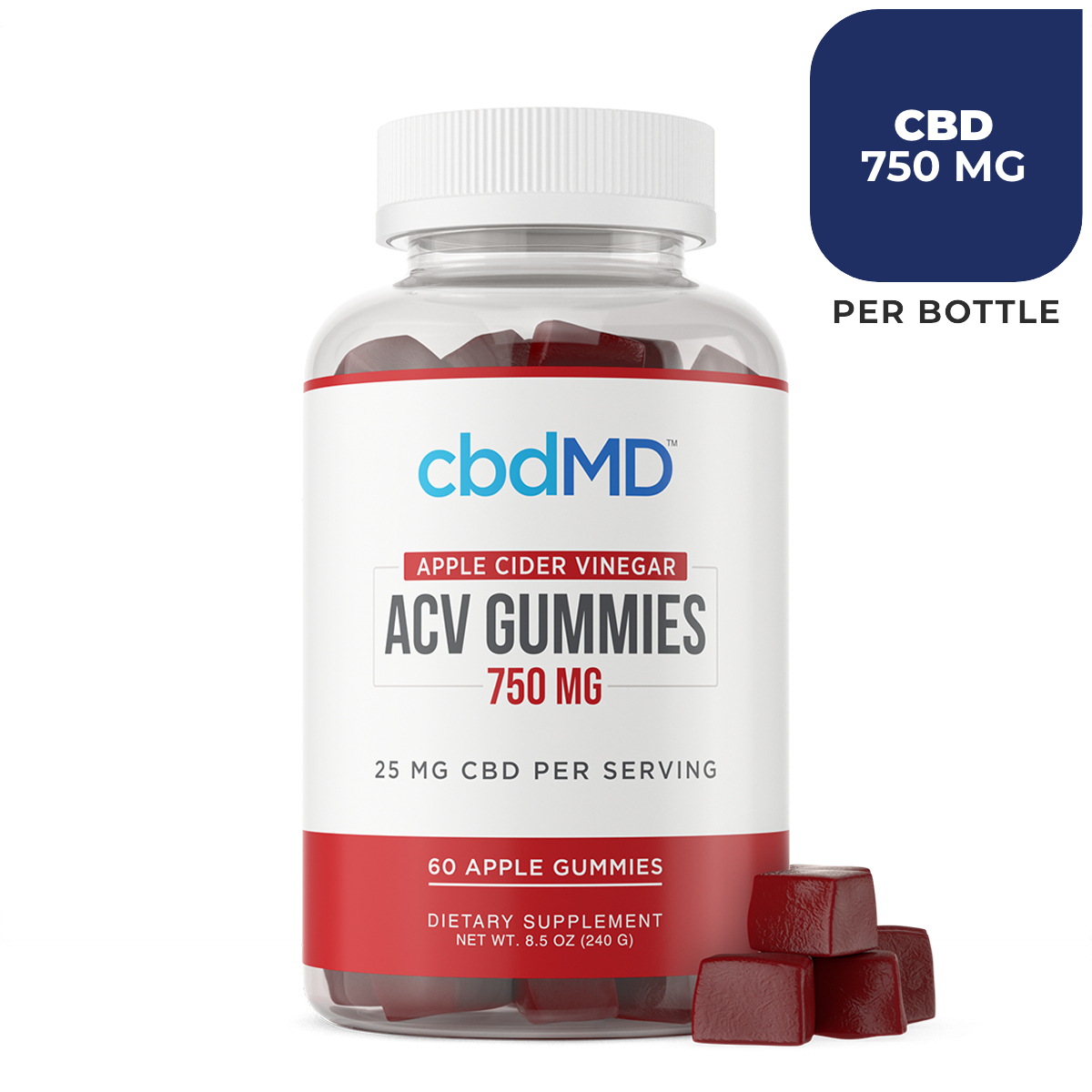 Photograph of product: cbdMD 750mg CBD Apple Cider Vinegar Gummies
