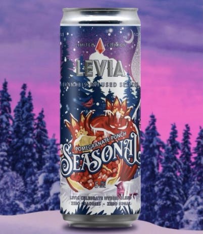 Photograph of product: Infused Seltzer - Pomegranate Punch Winter Seasonal - 5mg
