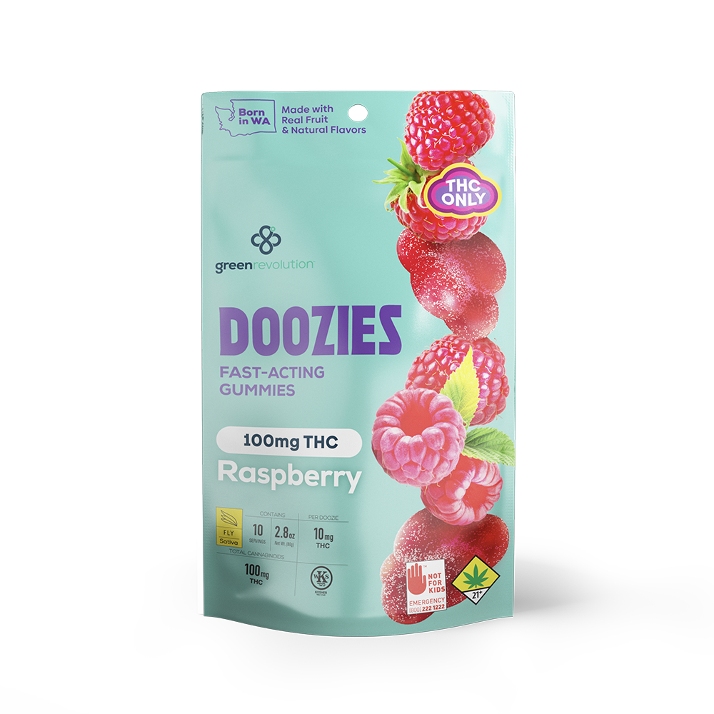 Photograph of product: Green Revolution Raspberry Doozies Oui'd 100mg