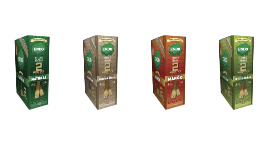 Photograph of product: Organic Hemp Wrap Pre-roll Wood Tips - 2pck - Various Flavors - Endo
