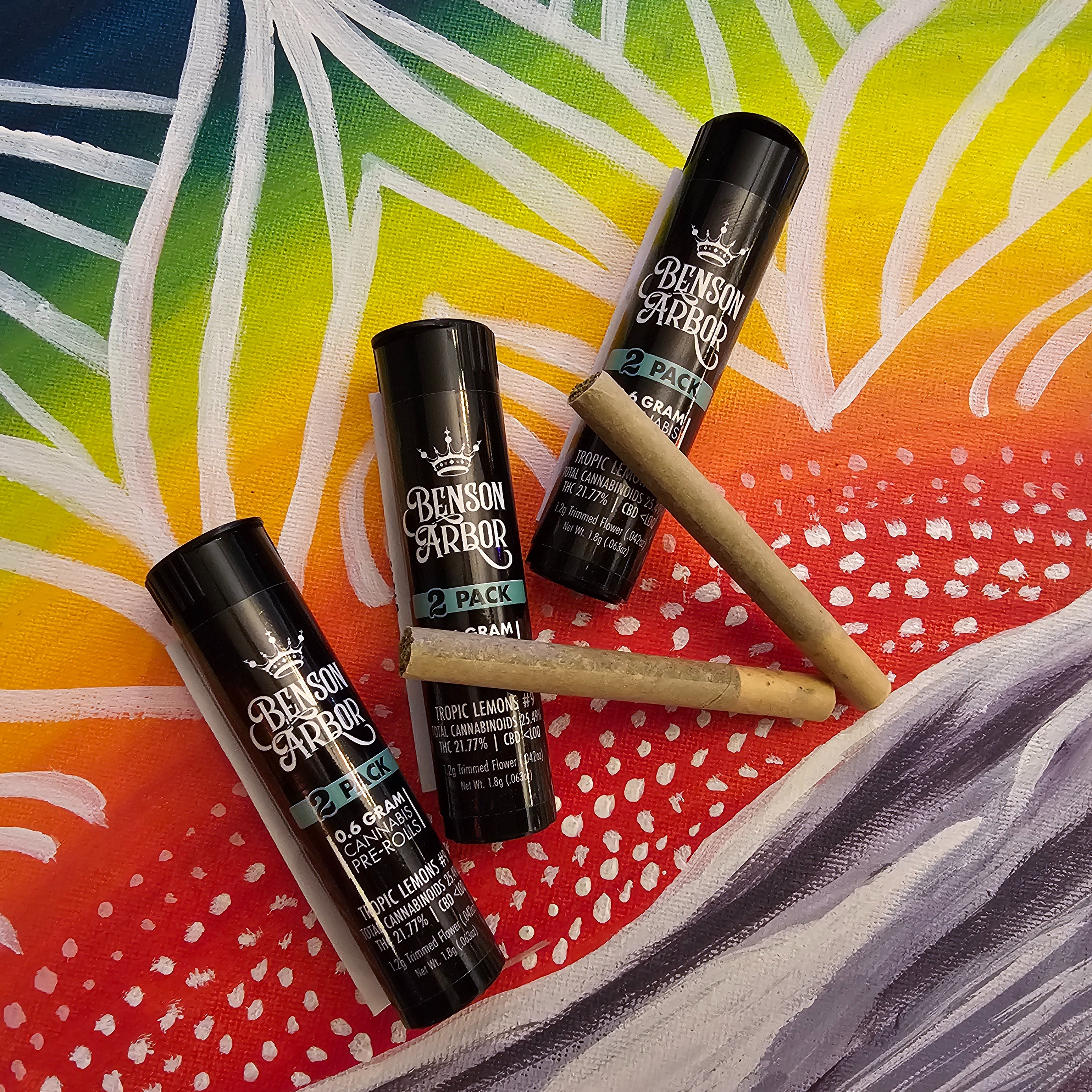 Photograph of product: Benson Arbor .75g 2pk L.A. Hustle Hybrid Infused Preroll