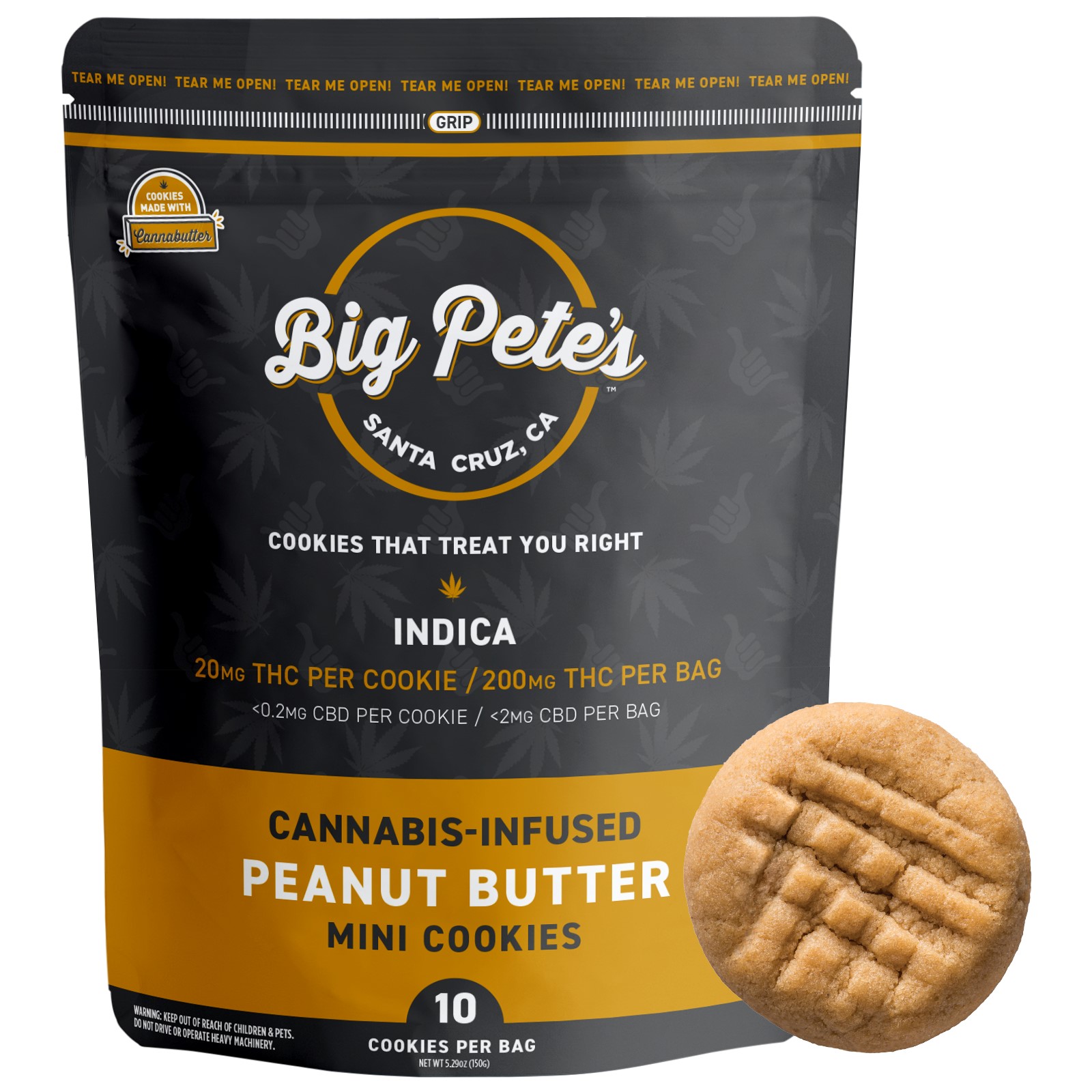 Photograph of product: Big Pete's Peanut Butter Oui'd Cookies | 200mg