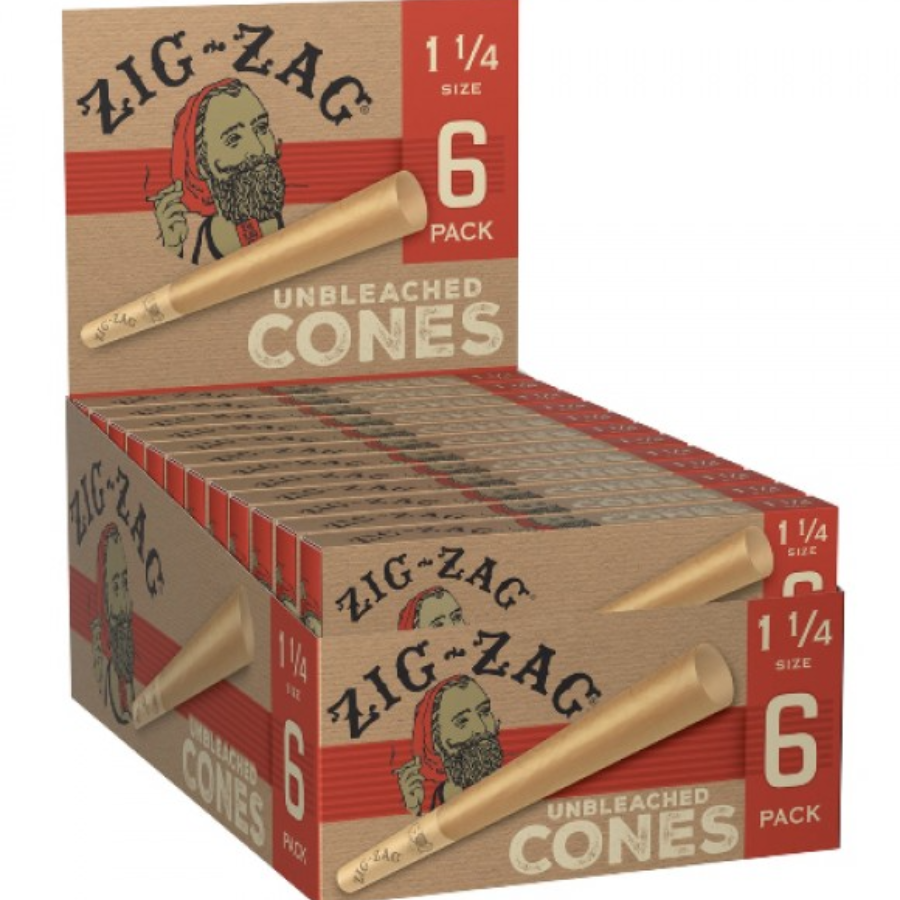 Photograph of product: Papers - Zig Zag 1 1/4 6pk Cones