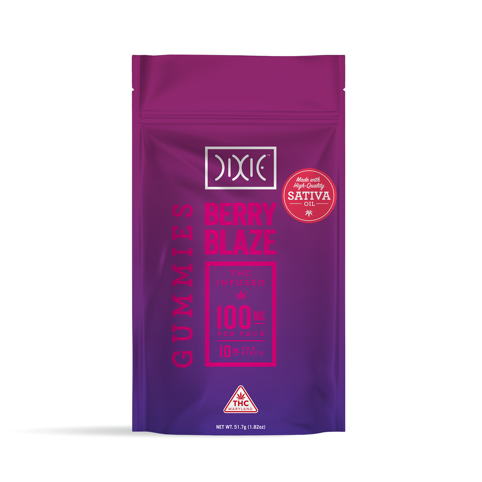 Photograph of product: Berry Blaze Gummies (10mg/100mg) (Dixie)