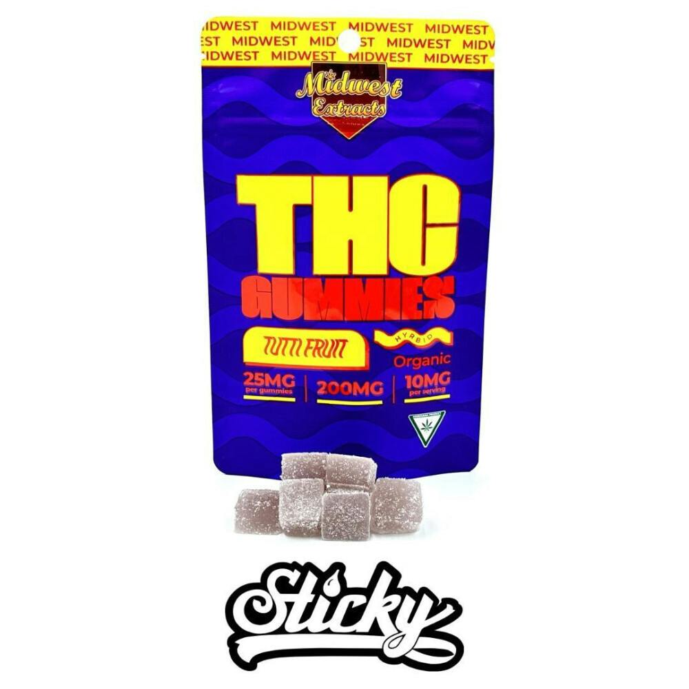 Photograph of product: Midwest Extracts| Tutti Fruit 200mg Gummies