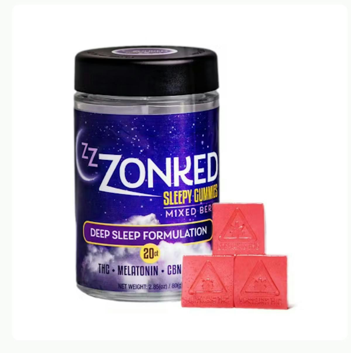 Photograph of product: Tutti Fruity Zonked Melatonin Free Gummies - 