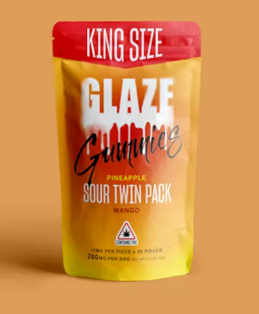 Photograph of product: Glaze - Mango Pineapple Twin Pack Gummies 200MG