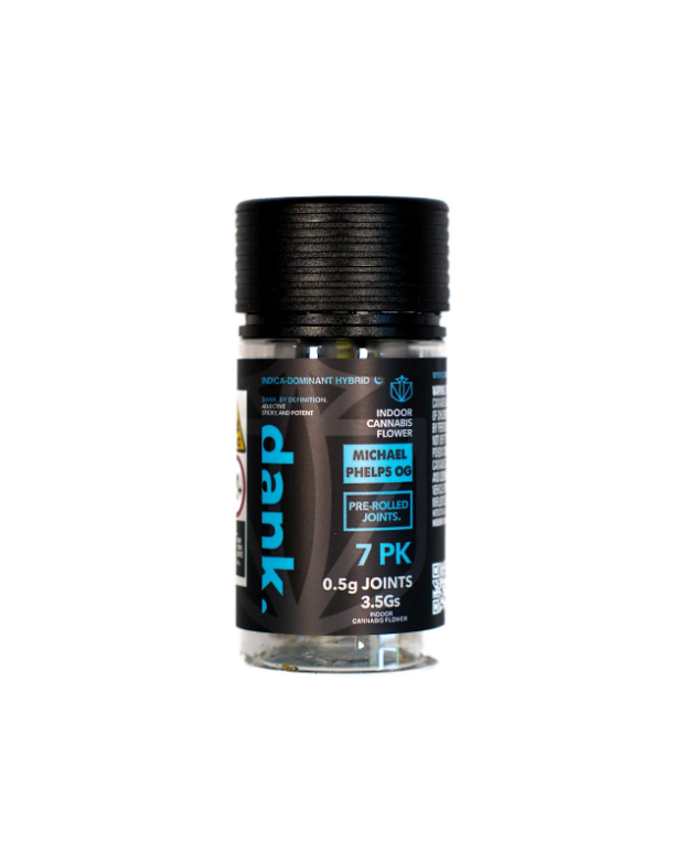 Photograph of product: Dank Michael Phelps OG Preroll Pack 0.5g 7pk