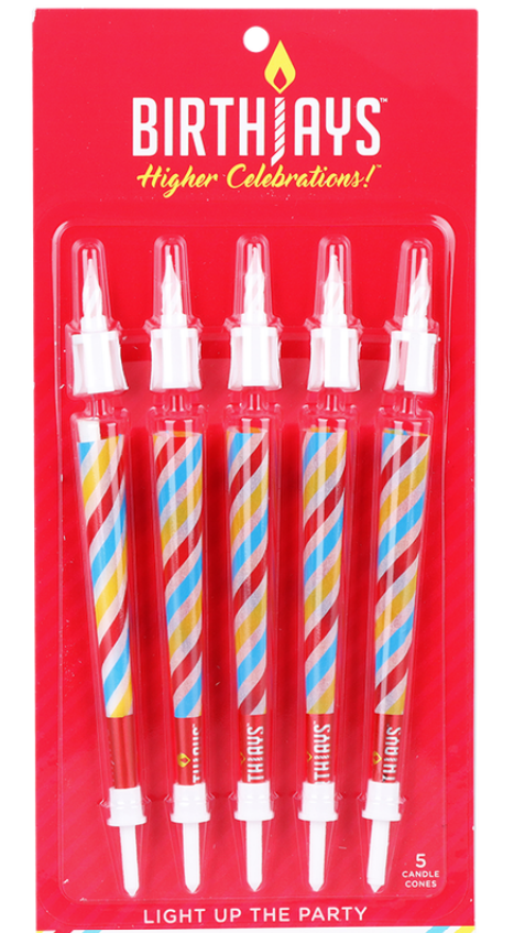Photograph of product: BirthJays | Birthday Preroll Candle Cones | 5pk
