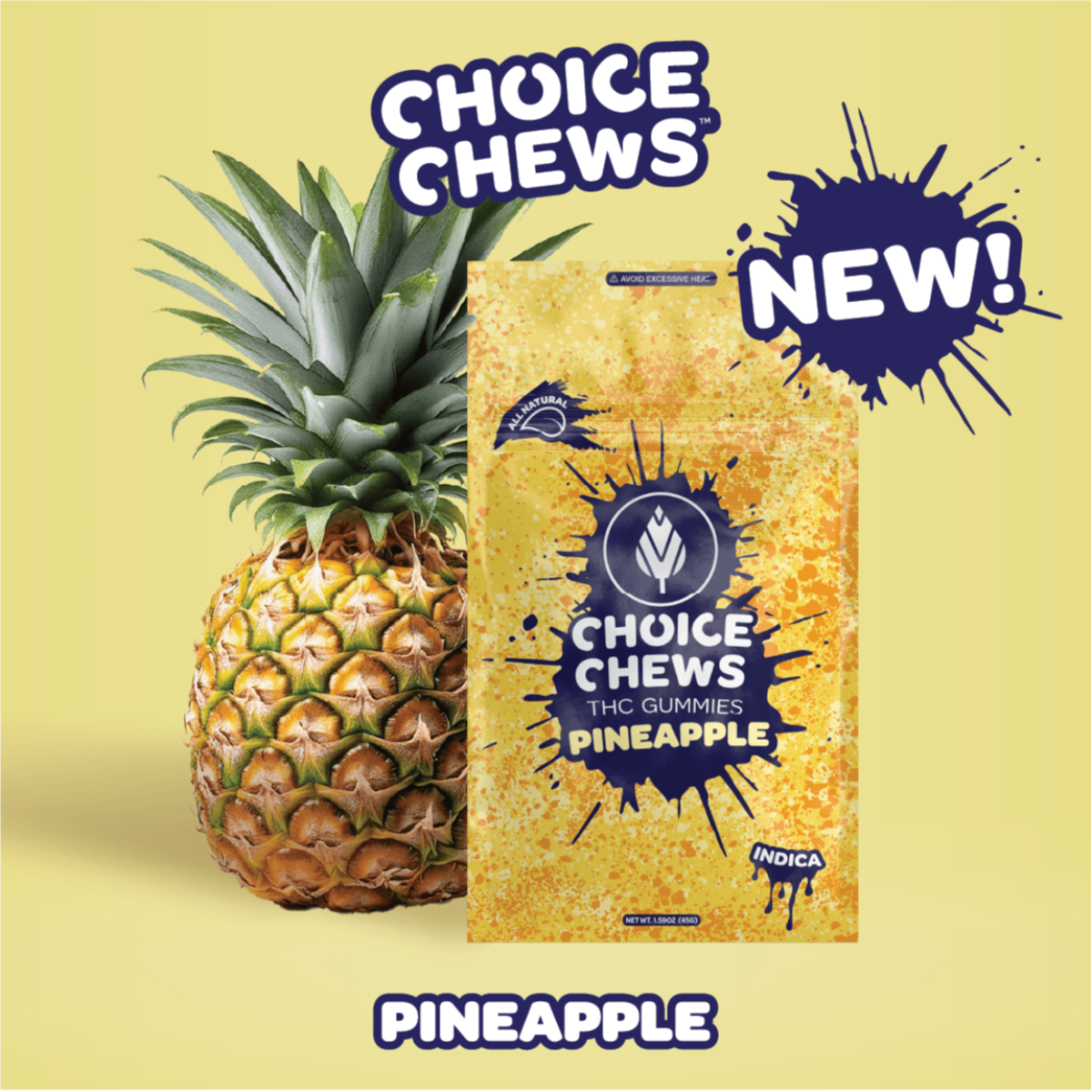 Photograph of product: Choice Chews Pineapple | 100mg