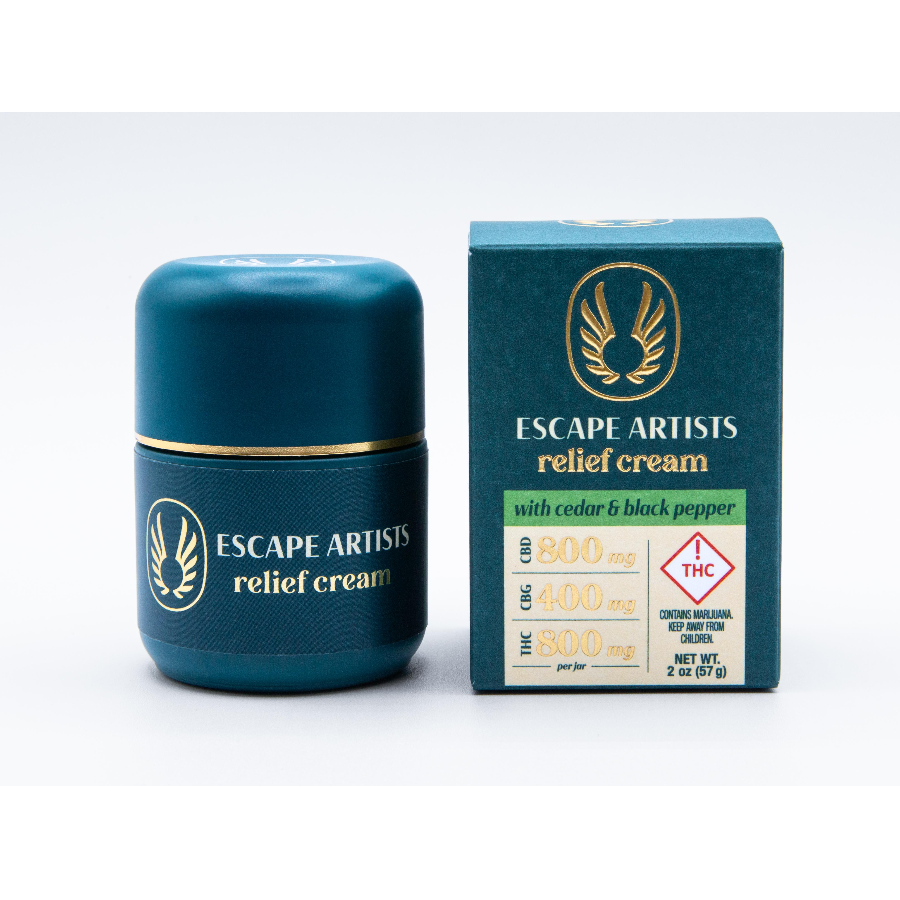 Photograph of product: Escape Artists 2:1:2 Cedar & Black Pepper Peak Potency Relief Cream 800mgCBD/400mgCBG/800mgTH-oui