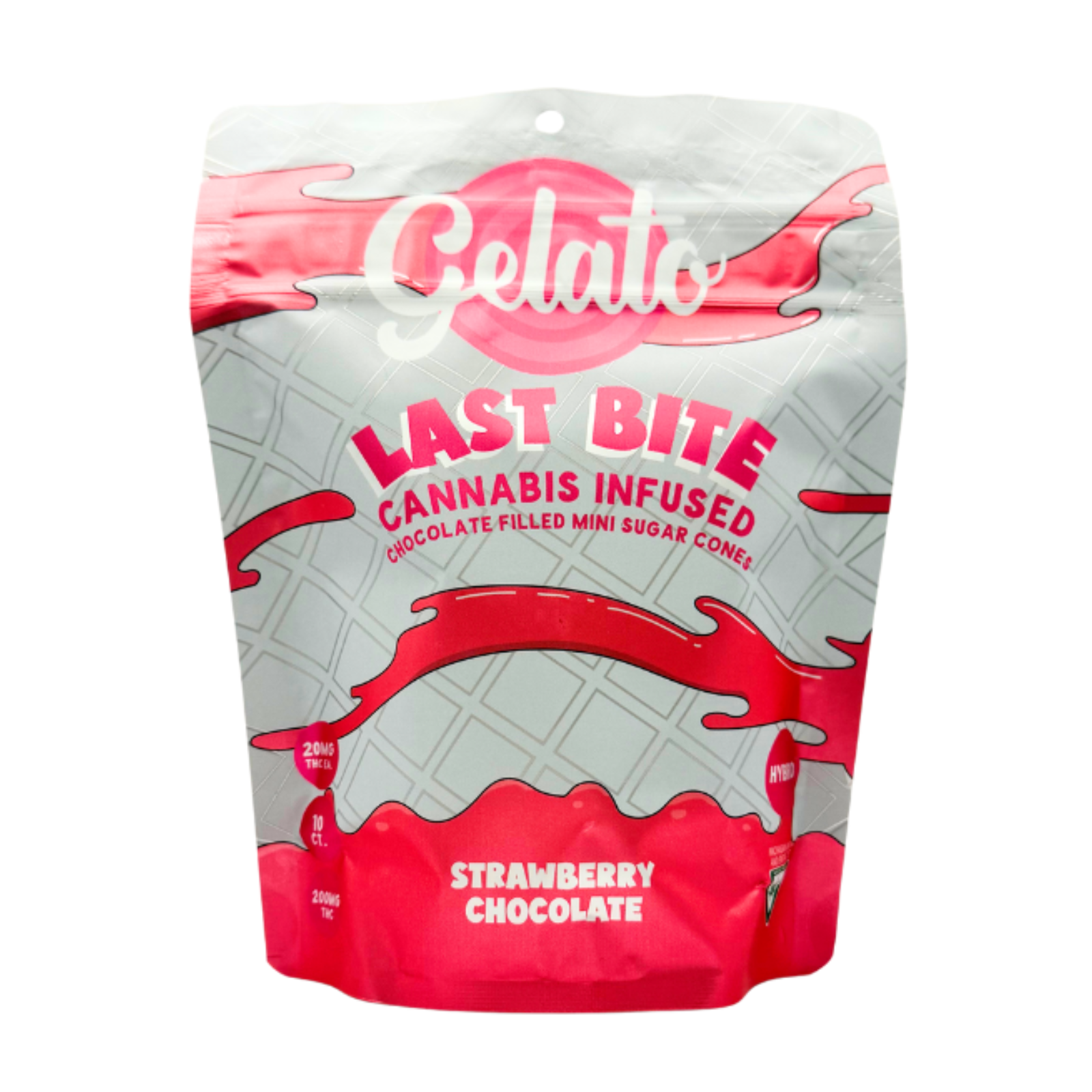 Photograph of product: Gelato | 200mg Last Bite 10pk | Strawberry White Chocolate