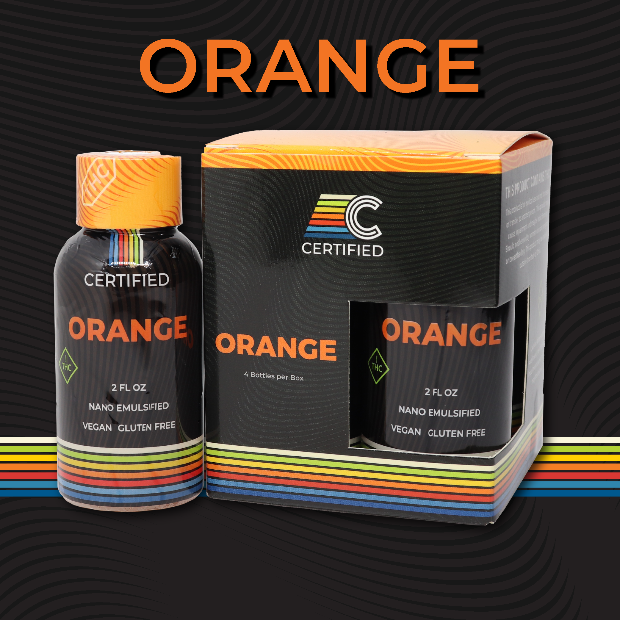 Photograph of Product: Certified | 110mg | Edibles | Non-Carbonated Drink | 4 Pack | Orange