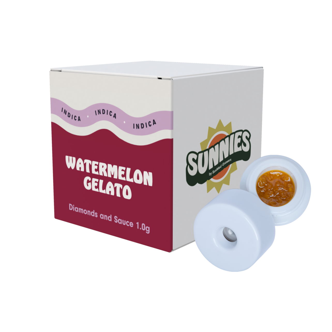 Photograph of product: Sunnies Watermelon Gelato Diamonds and Sauce 1g