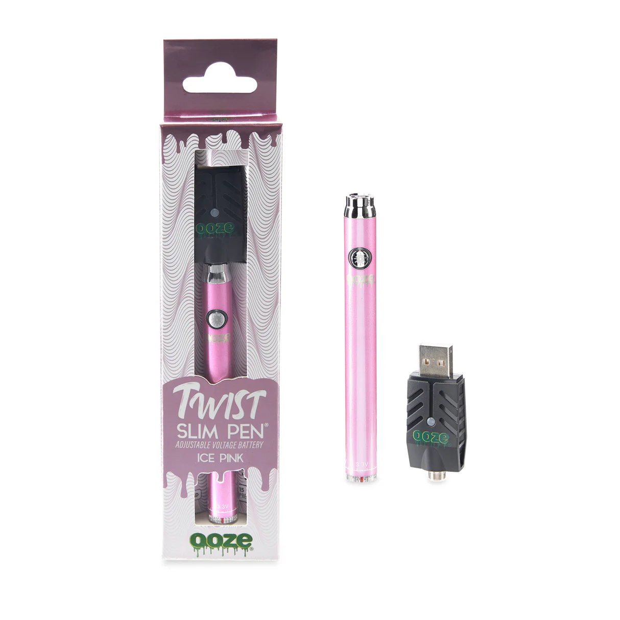 Photograph of product: Ooze Twist Slim Pen - Ice Pink