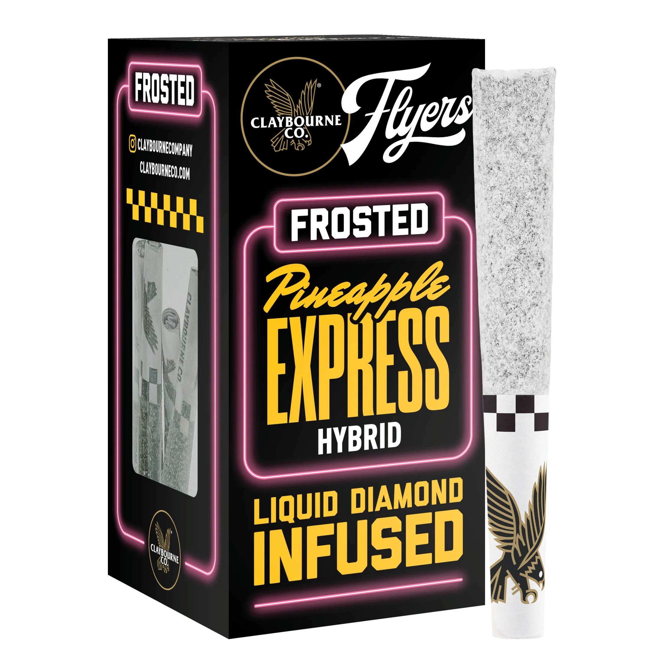 Photograph of product: Claybourne Co. | Pineapple Express Frosted Flyers Pre-Rolls (5 Pack) | 2.5g