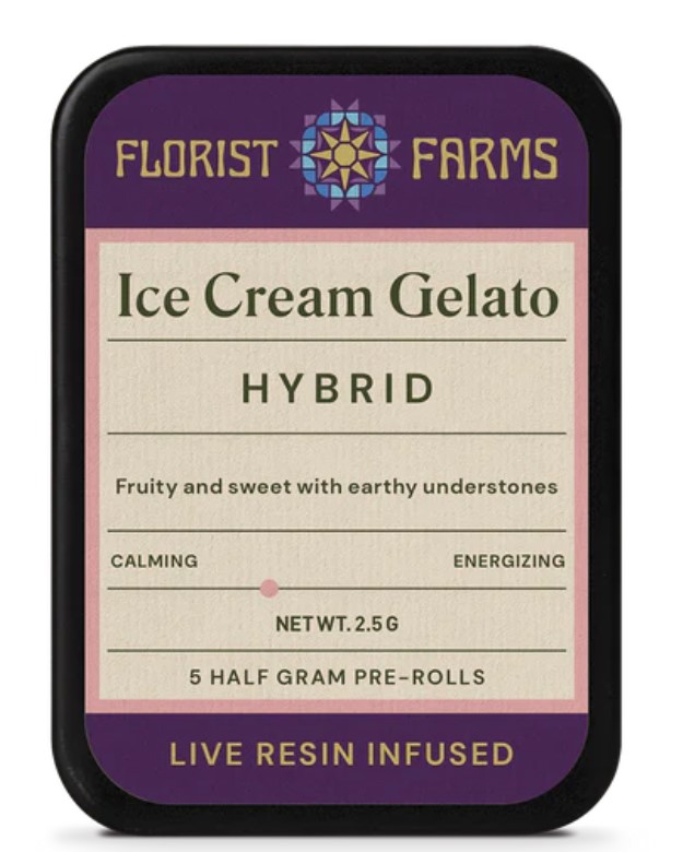 Photograph of product: Florist Farms | Ice Cream Gelato | Hybrid Live Resin 5pk