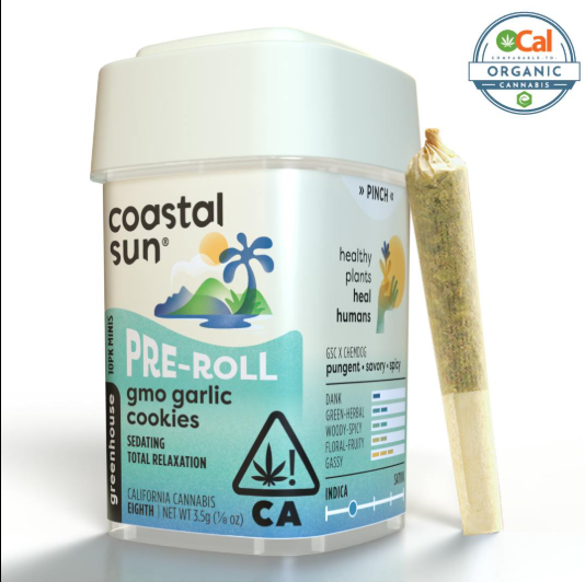 Photograph of product: GMO GARLIC COOKIES 0.35G OCAL GREENHOUSE PREROLL 10PK