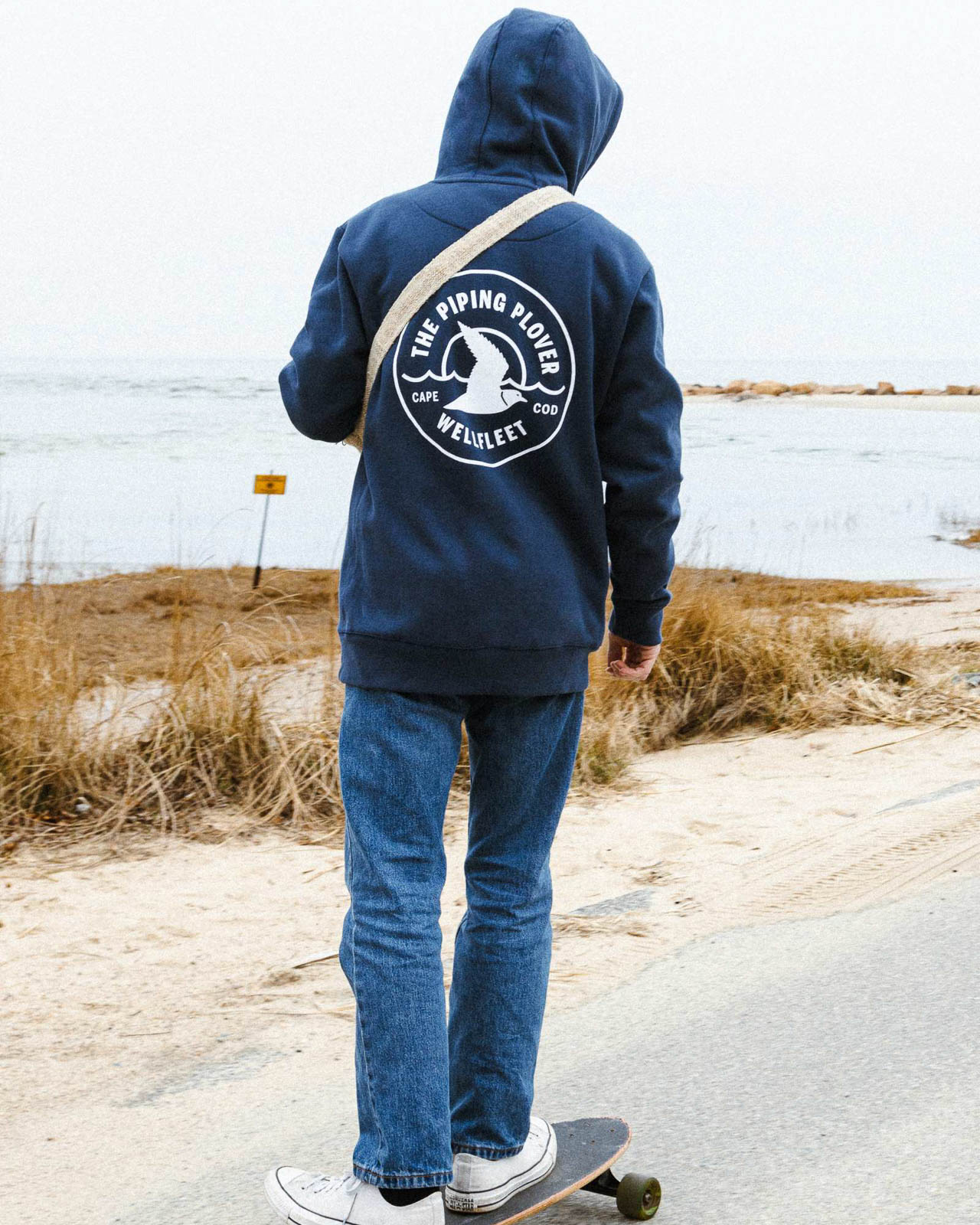 Photograph of product: Heavyweight GOTS Organic Cotton Hoodie Sweatshirt (Navy) - XL