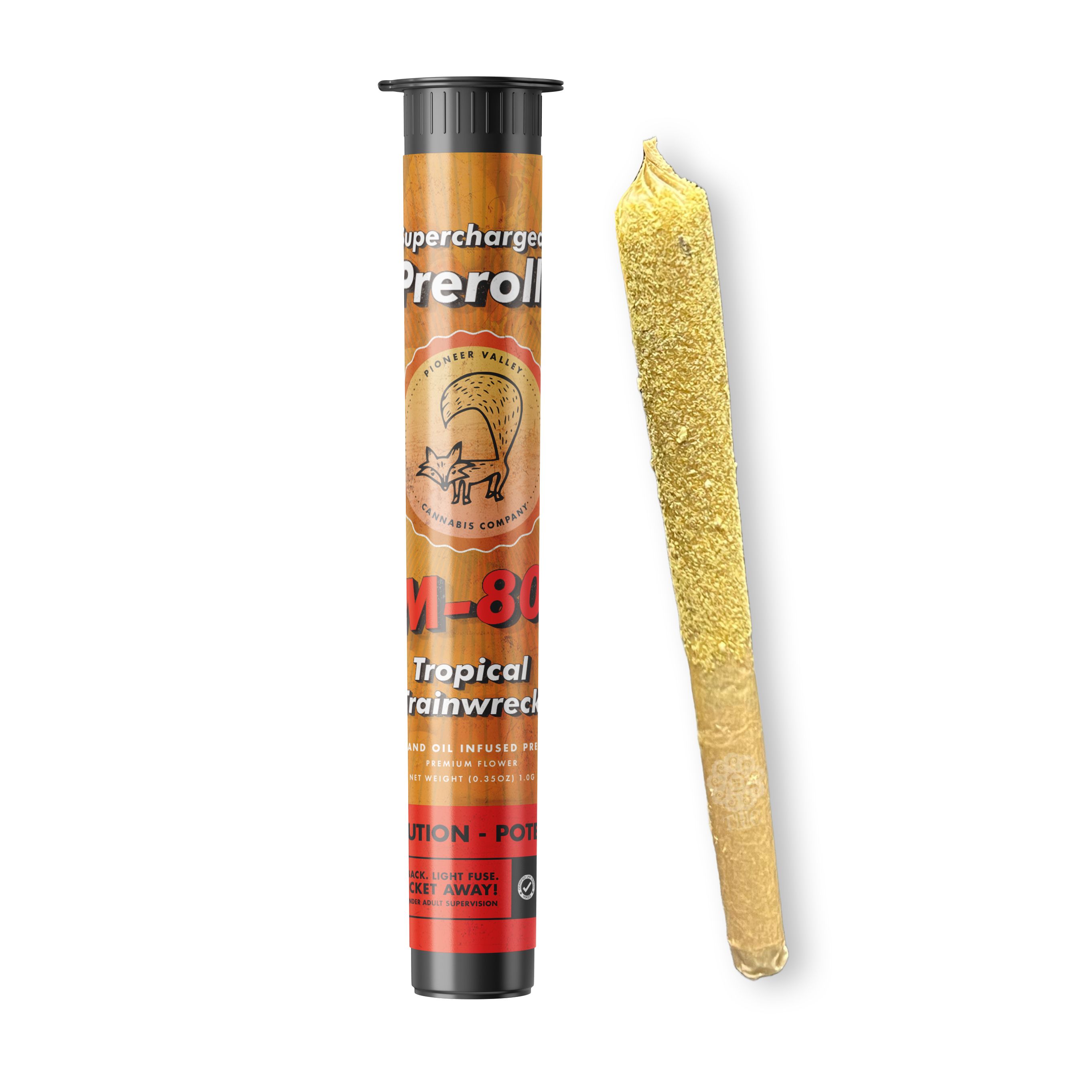 Photograph of product: M-80 | Tropical Trainwreck (SH) Infused Pre-Roll | Pioneer Valley
