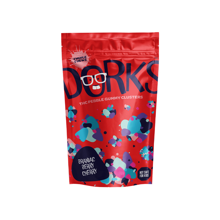 Photograph of product: Brainiac Berry Cherry Dorks Gummies, 200mg