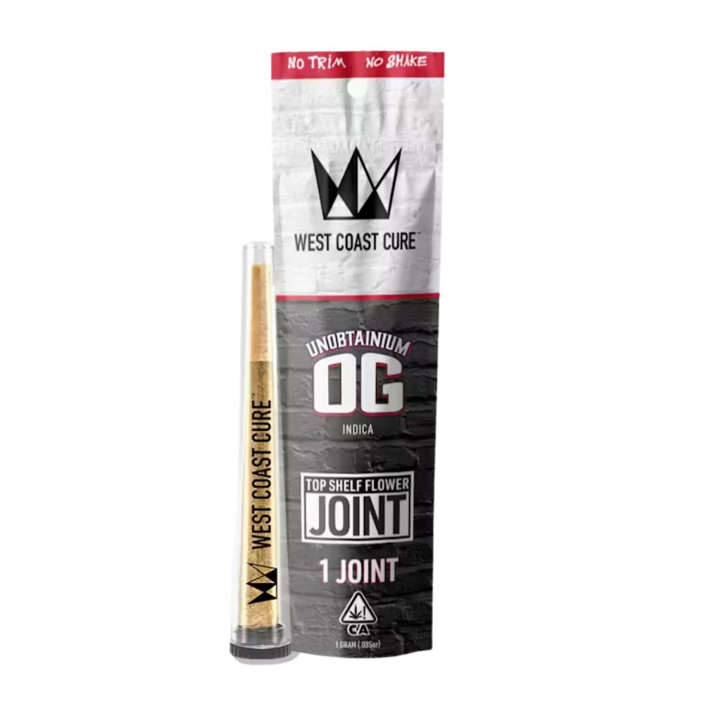 Photograph of product: UNOBTAINIUM OG PREROLL 1G - WEST COAST CURE