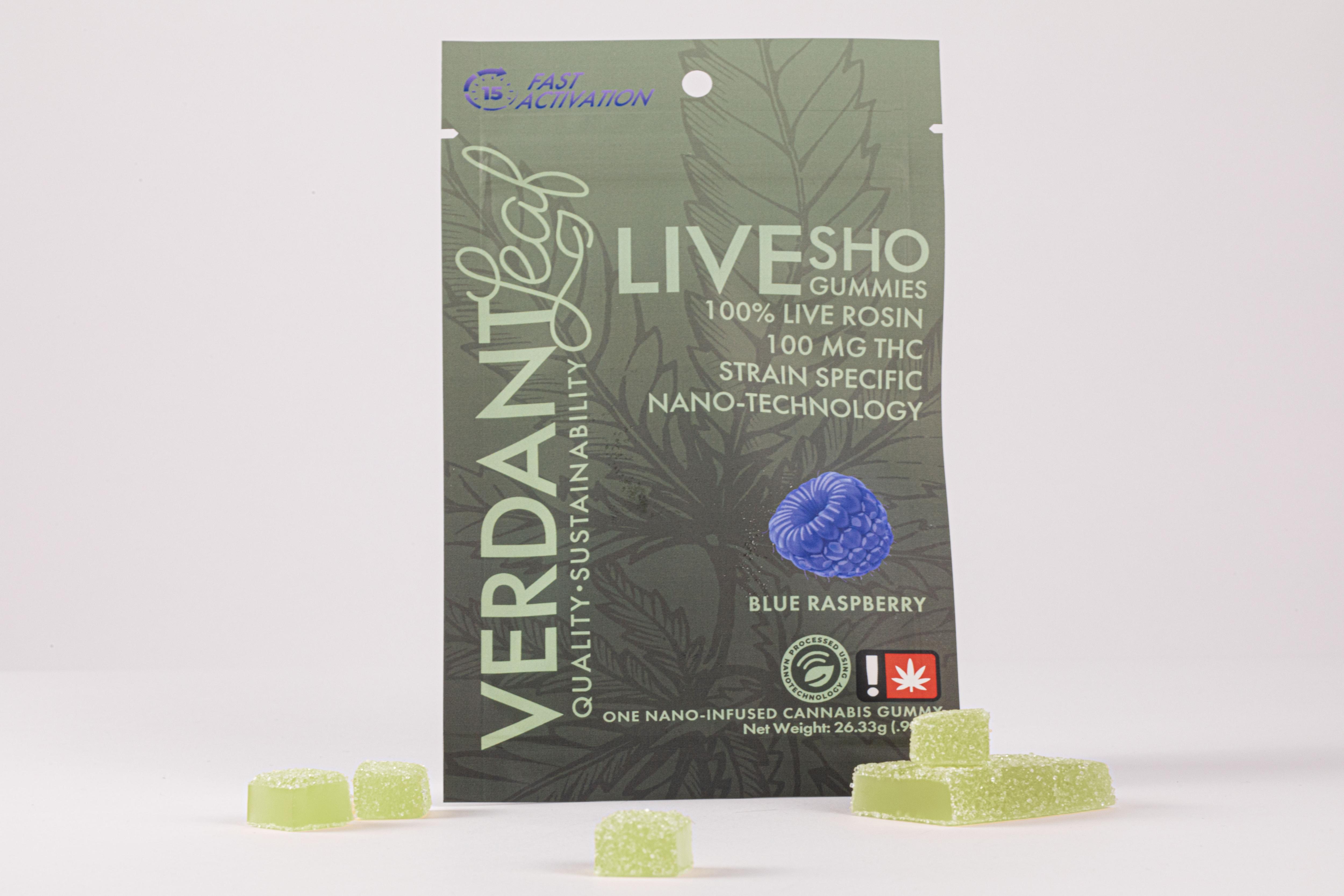 Photograph of product: Verdant Leaf - Blue Raspberry - Rosin Nano Gummy