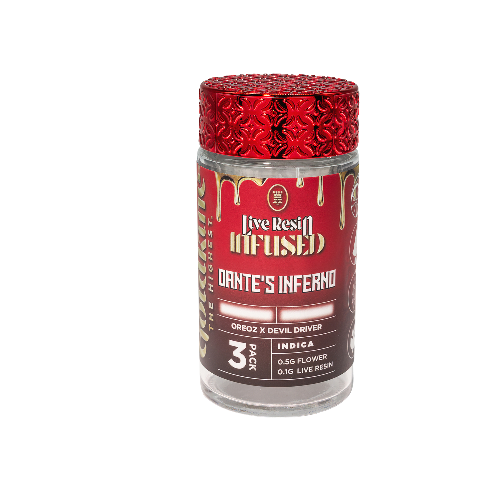 Photograph of product: GOLDKINE | DANTE'S INFERNO | HYBRID | INFUSED 3PK | REC