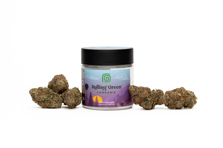 Photograph of product: ROLLING GREEN | JAR FLOWER | SUB ZERO - 3.5g