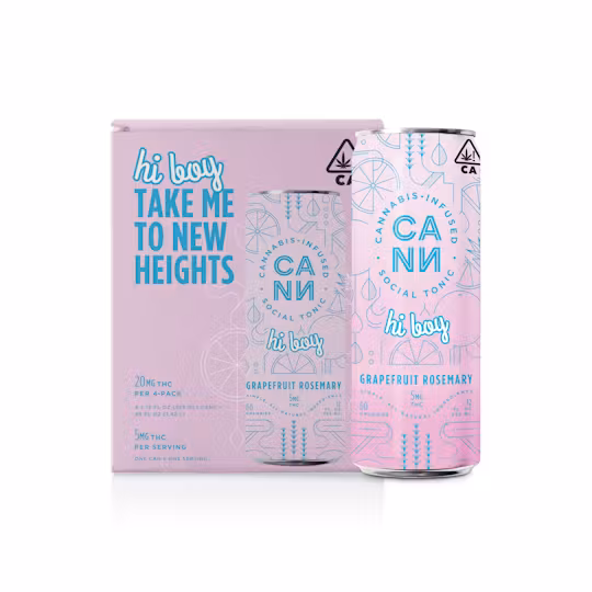 Photograph of product: CANN | Hi'er Boys | Grapefruit Rosemary | 4pk (12oz) | 10mg each