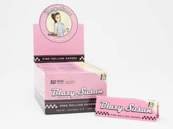 Photograph of product: Blazy Susan 1 1/4" Pink Rolling Papers 50ct