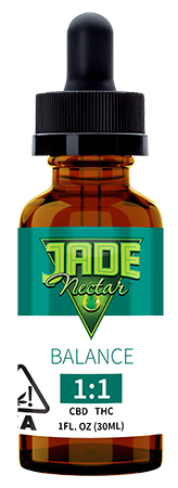 Photograph of Product: Balance 1:1 CBD:THC Drops TINCTURE  - Jade Nectar