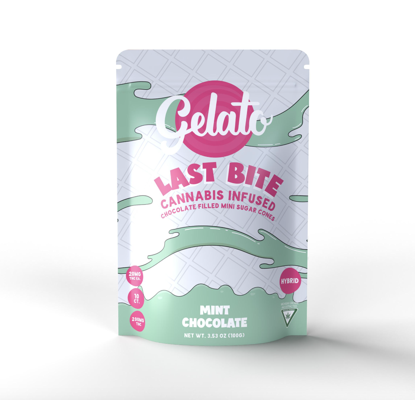 Photograph of product: Gelato: Mint Chocolate 200MG Last Bites (H)