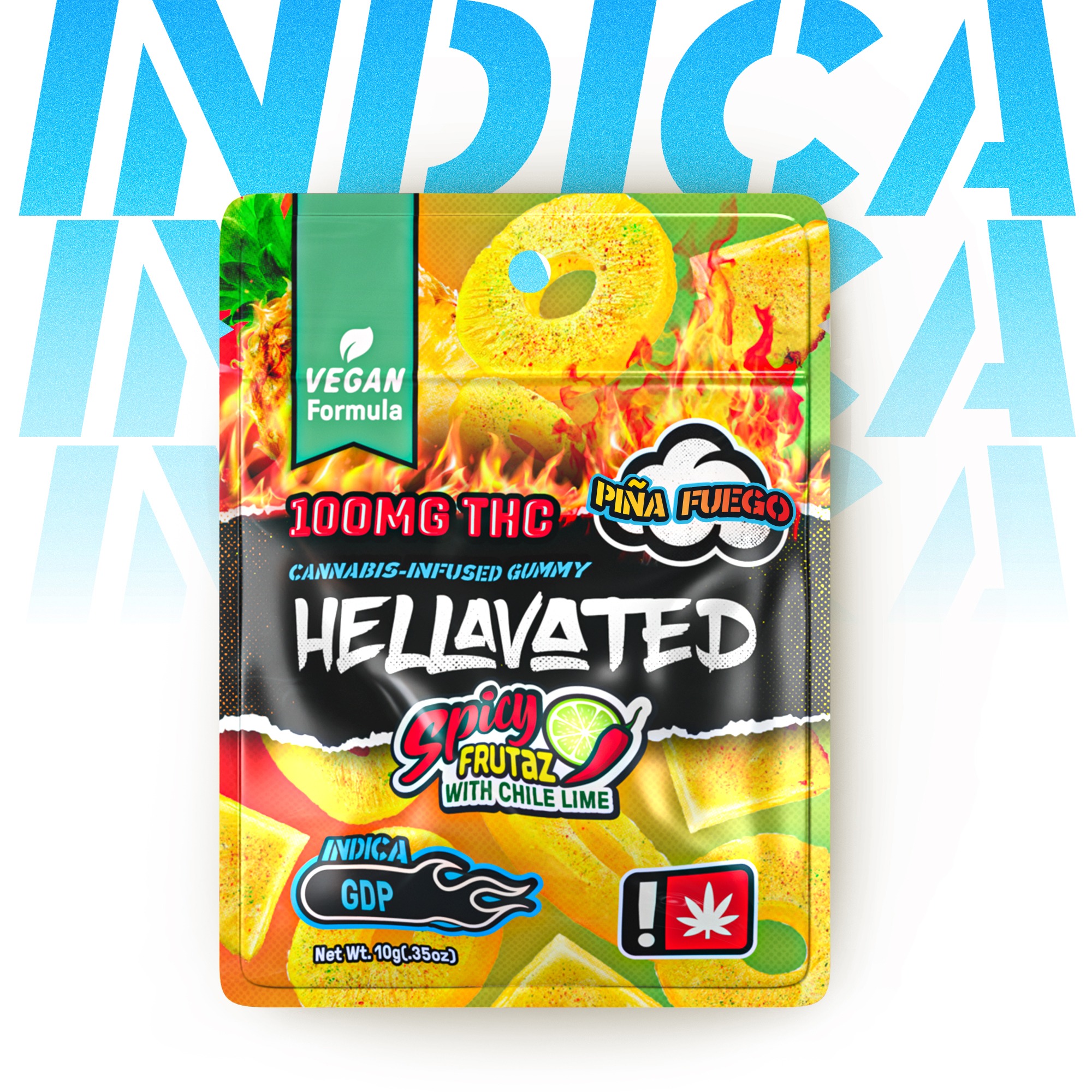 Photograph of product: Hellavated > Gummiez 100mg > Spicy Pina Fuego