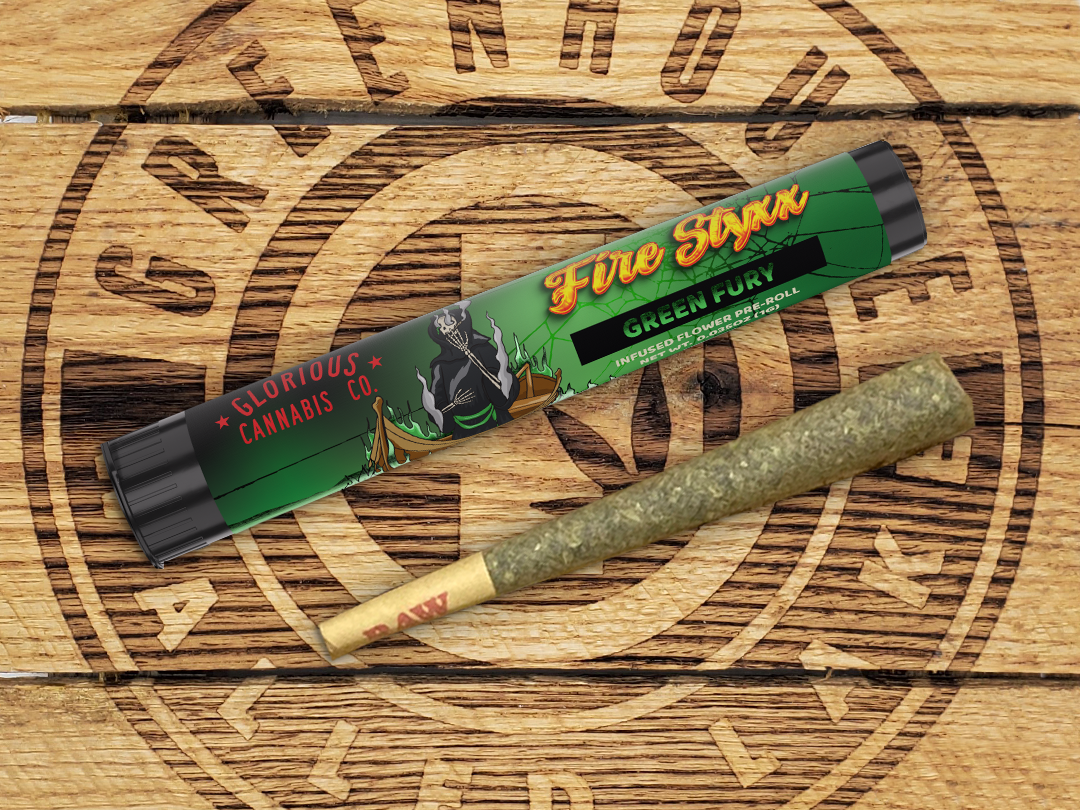 Photograph of product: Fire Styxx | Green Fury | 1g Infused Pre Roll