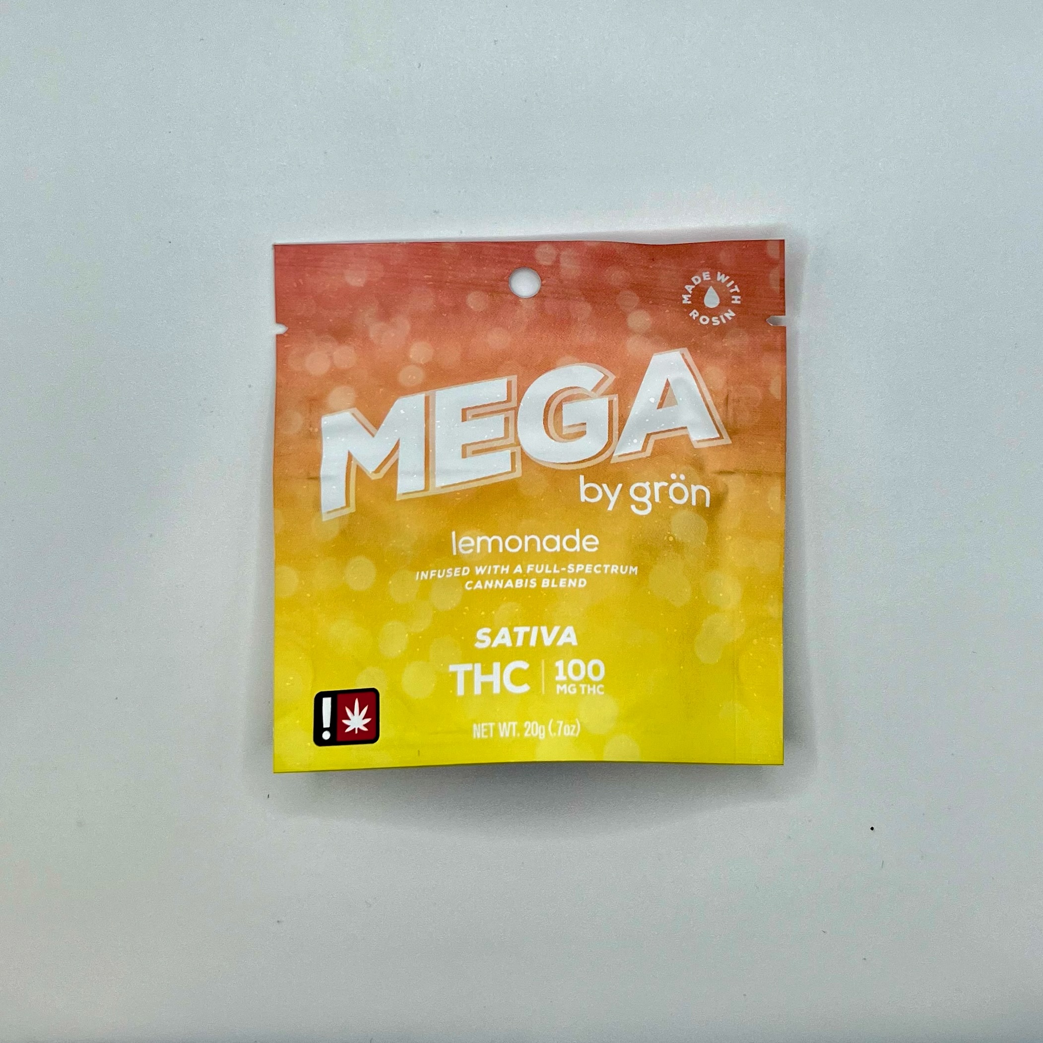 Photograph of product: Gron | Lemonade | TH-oui | Full Spectrum | 100mg Mega Pearl Gummy