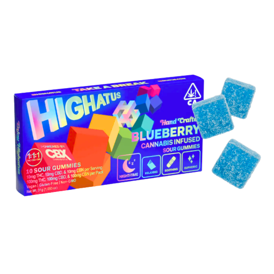 Photograph of product: SOUR BLUEBERRY GUMMIES (1:1:1 THC:CBD:CBN)