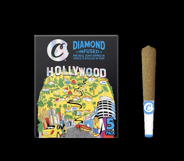 Photograph of product: Hollywood | 2.5G | .5G x 5 Diamonds & Sauce Infused Preroll Pack - 